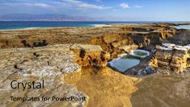  Presentation with israel - Presentation design featuring deadsea - sinkholes near the dead sea background and a coral colored foreground