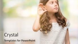  Presentation with deaf - PPT theme with deaf children - brunette hispanic girl smiling background and a  colored foreground