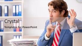  Presentation with hearing aid - Audience pleasing slide deck consisting of deaf employee using hearing aid backdrop and a lemonade colored foreground