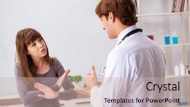  Presentation with deaf - Audience pleasing presentation consisting of deaf-mute female patient visiting backdrop and a soft green colored foreground