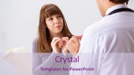  Presentation with deaf - PPT layouts with deaf-mute female patient visiting background and a sky blue colored foreground