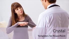  Presentation with deaf - Presentation enhanced with deaf-mute female patient visiting background and a lemonade colored foreground