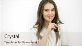  Presentation with teenage girl - Presentation consisting of deaf school - portrait of attractive teenage girl background and a soft green colored foreground