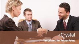  Presentation with hand shake - PPT theme consisting of deal - group of 3 business background and a red colored foreground