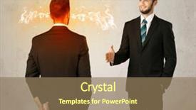  Presentation with weapon - Amazing slide set having deal devil - angry businessman hiding a weapon backdrop and a  colored foreground