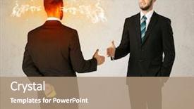  Presentation with weapon - PPT theme enhanced with deal devil - angry businessman hiding a weapon background and a  colored foreground