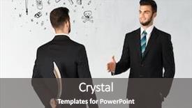  Presentation with weapon - Audience pleasing slide deck consisting of deal devil - ruthless businessman handshake with hiding backdrop and a dark gray colored foreground