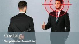 Presentation with weapon - Audience pleasing PPT theme consisting of deal devil - ruthless businessman handshake backdrop and a gray colored foreground
