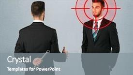  Presentation with weapon - PPT theme enhanced with deal devil - ruthless businessman handshake background and a gray colored foreground