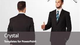  Presentation with weapon - Slide deck consisting of deal devil - ruthless businessman hiding a weapon background and a dark gray colored foreground