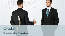  Presentation with weaving - PPT layouts with deal devil - ruthless businessman hiding a weapon background and a lemonade colored foreground