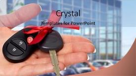  Presentation with car dealer - Amazing PPT theme having dealer hand with a car backdrop and a light blue colored foreground