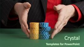  Presentation with gambling - Audience pleasing presentation theme consisting of dealer handling chips casino gambling backdrop and a ocean colored foreground