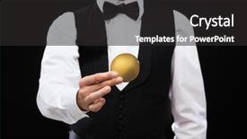  Presentation with black business - Beautiful slides featuring dealer holding blank golden coin backdrop and a dark gray colored foreground