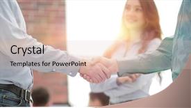  Presentation with first impression - Amazing slides having first impression - handshake between businesspeople backdrop and a lemonade colored foreground