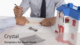  Presentation with estate - Slide deck having india finance - real estate agent discussing background and a light gray colored foreground