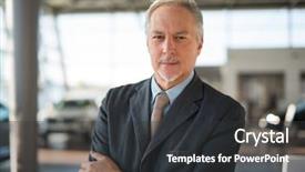  Presentation with car dealer - Cool new presentation with dealer salesman in his showroom backdrop and a dark gray colored foreground