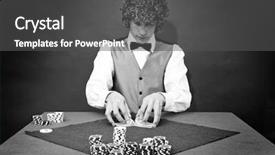  Presentation with poker - Theme enhanced with dealer shuffling cards background and a dark gray colored foreground