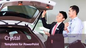  Presentation with suv car - Slides with dealership showing trunk of suv background and a tawny brown colored foreground