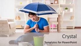  Presentation with neighbor - Audience pleasing slides consisting of dealing with neighbor flood leak backdrop and a soft green colored foreground