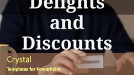  Presentation with online shopping - PPT layouts enhanced with deals-delighta-and-discounts-text and a violet colored foreground