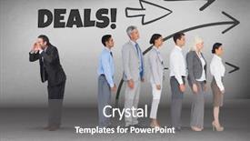  Presentation with text analytics stock exchange - Presentation consisting of deals text and arrows direction background and a gray colored foreground