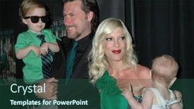  Presentation with release - Slide set with dean-mcdermott-with-tori-spelling background and a ocean colored foreground