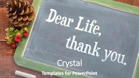  Presentation with pine cone - Cool new presentation design with dear life thank you - white backdrop and a gray colored foreground