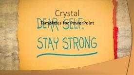  Presentation with self motivation - Beautiful PPT theme featuring dear-self-stay-strong-inspirational backdrop and a yellow colored foreground