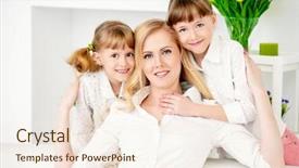  Presentation with time - PPT theme enhanced with dearness - happy family spending time together background and a cream colored foreground