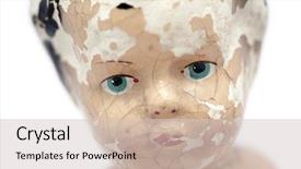  Presentation with child death - Presentation theme consisting of child's baby doll face background and a lemonade colored foreground