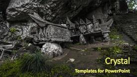  Presentation with toraja - Beautiful presentation theme featuring hanging death - wooden coffins in tana toraja's backdrop and a tawny brown colored foreground