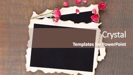  Presentation with pink roses - Slide deck enhanced with death anniversary - blank photo paper and beautiful background and a coral colored foreground