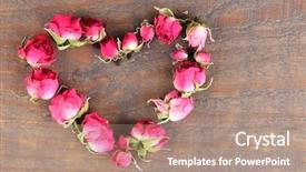  Presentation with pink roses - Presentation theme consisting of death anniversary - heart of beautiful pink dried background and a coral colored foreground
