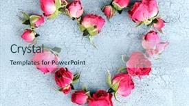  Presentation with heart and roses - Slide deck having death anniversary - heart of beautiful pink dried background and a sky blue colored foreground