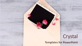  Presentation with old photo - Presentation design featuring death anniversary - old envelope with blank photo background and a cream colored foreground
