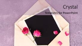  Presentation with old photo - Cool new presentation theme with death anniversary - old envelope with blank photo backdrop and a mint green colored foreground