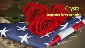  Presentation with roses - Colorful presentation enhanced with death anniversary - red roses on american flag backdrop and a tawny brown colored foreground