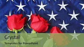 Presentation with red roses rose garden - Amazing presentation theme having death anniversary - red roses on american flag backdrop and a seafoam green colored foreground