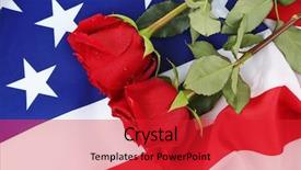  Presentation with death - Amazing PPT layouts having death anniversary - roses and american flag closeup backdrop and a  colored foreground