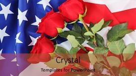  Presentation with american flag - Slide deck consisting of death anniversary - roses and american flag top background and a  colored foreground