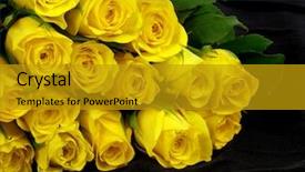  Presentation with black death - Slides with death anniversary - yellow roses bunch is lying background and a  colored foreground