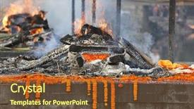  Presentation with kathmandu - Beautiful theme featuring death dying - cremation near pashupatinath temple backdrop and a tawny brown colored foreground