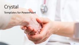  Presentation with dying - Slide deck consisting of death dying - doctor giving pensioner in surgery background and a sky blue colored foreground