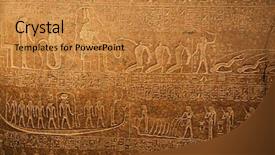  Presentation with egyptian - Audience pleasing slide set consisting of death history - egyptian hieroglyphs on the wall backdrop and a gold colored foreground