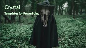  Presentation with black death - Slide deck enhanced with death in a black hoodie background and a tawny brown colored foreground