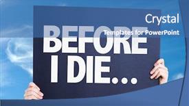  Presentation with sky - Presentation design enhanced with death note - i die card with sky background and a ocean colored foreground