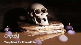  Presentation with skull - Presentation design with death note - still life with human skull background and a red colored foreground