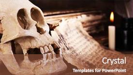 Presentation with skull - Slide set enhanced with death note - still life with human skull background and a red colored foreground