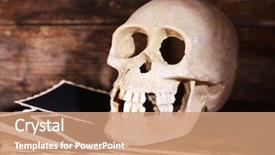  Presentation with note book - Amazing slide set having death note - still life with human skull backdrop and a coral colored foreground